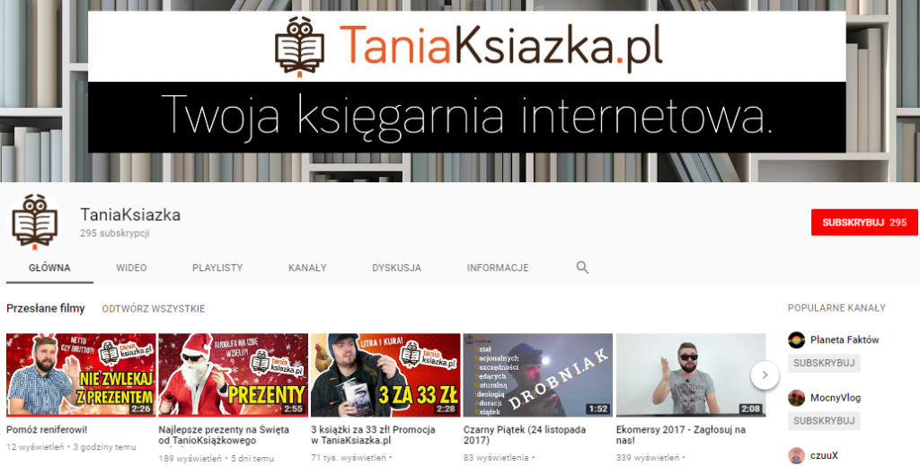 TaniaKsiazka.pl - kanał YT